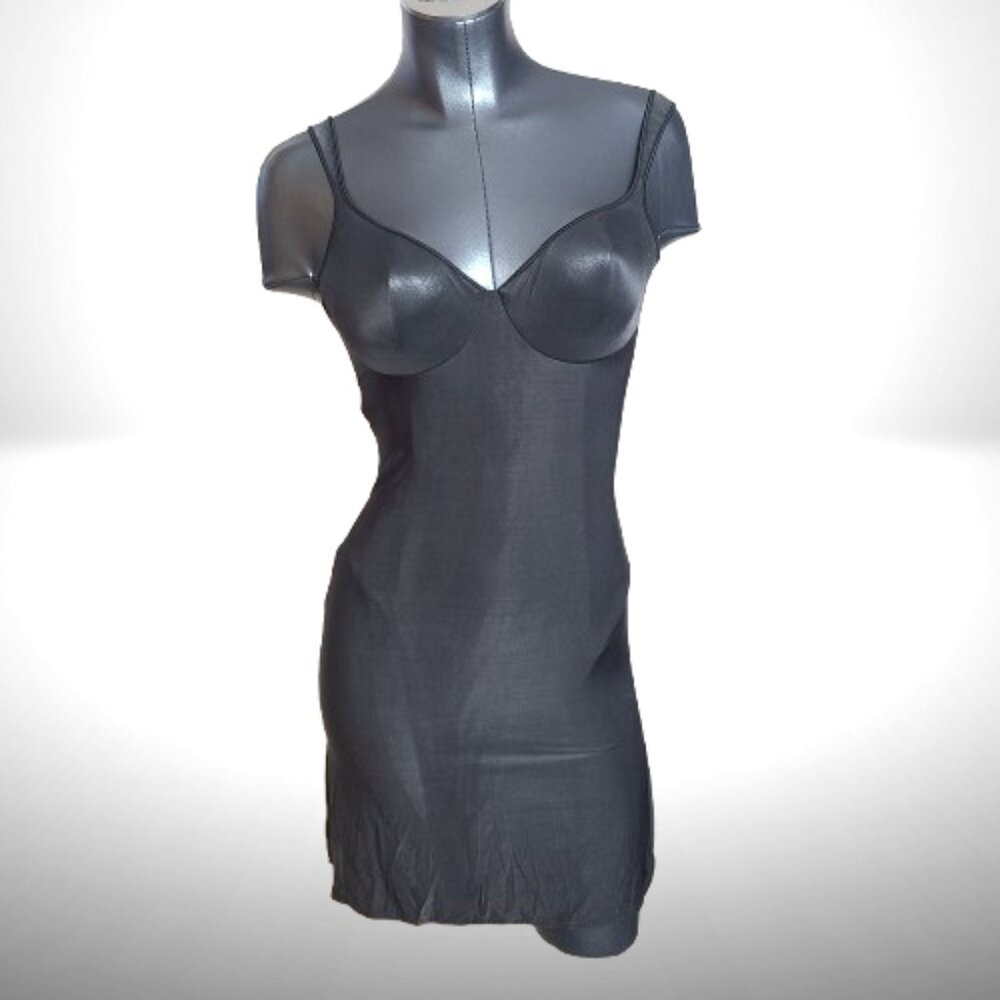 Valentino Boutique Black Sheer Slip / Nightgown – Built-In Bra – Size M